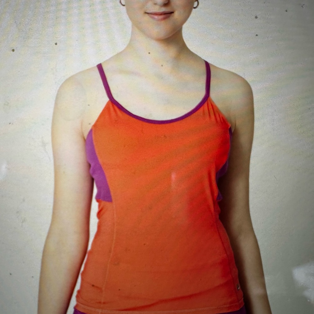 Tennis Tank in Hot Coral and Festival Fuchsia by FILA